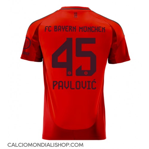 Maglie da calcio Bayern Munich Aleksandar Pavlovic #45 Prima Maglia 2024-25 Manica Corta